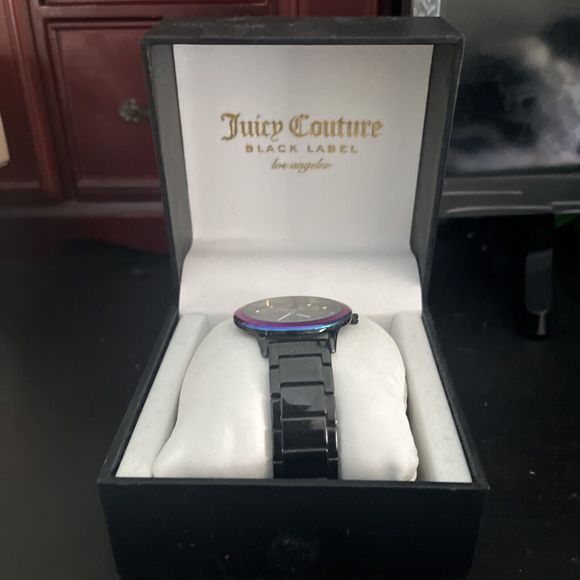 Juicy Couture Black Label Circle Dial Rainbow Watch w/ Black Metallic Band - Picture 2 of 5